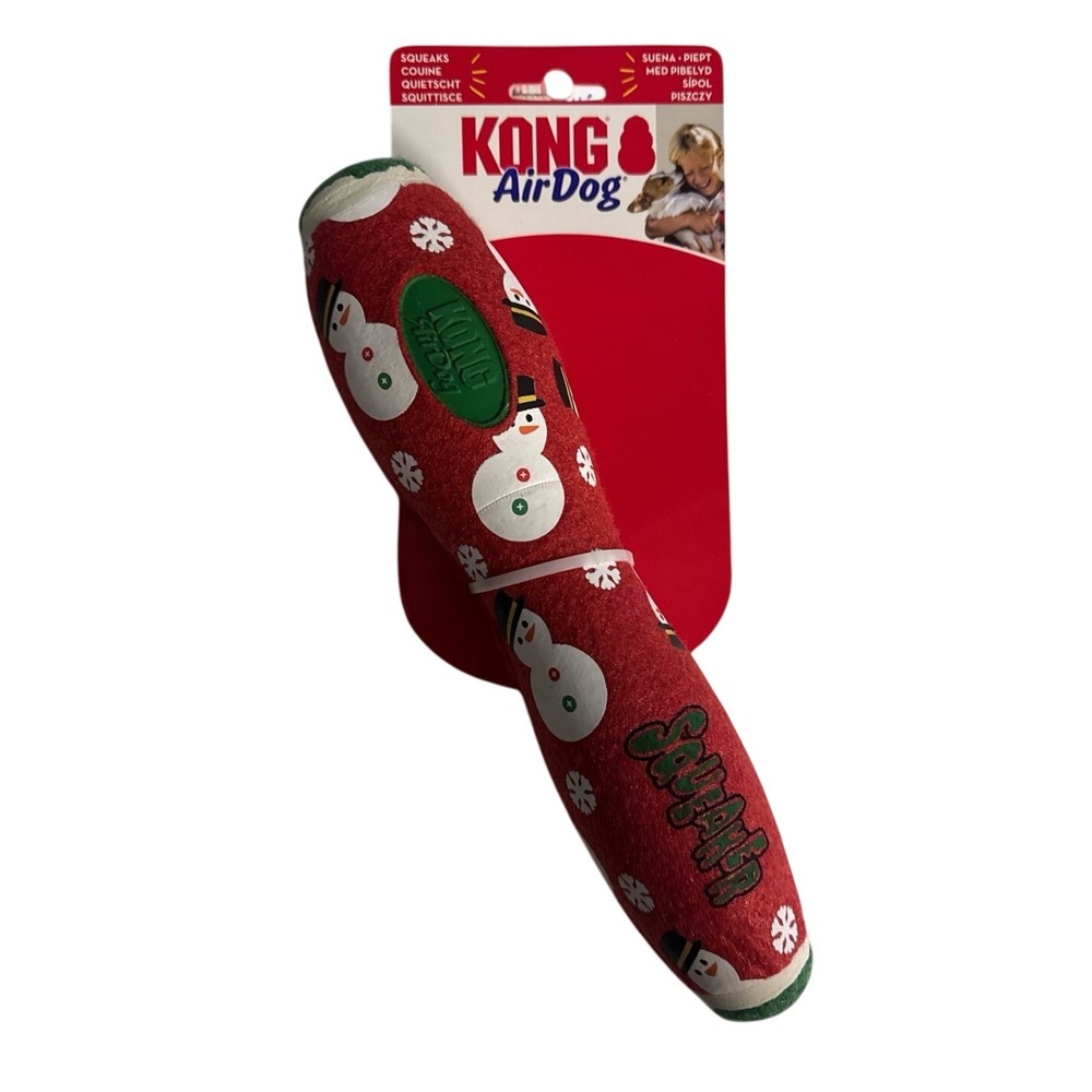 KONG Air Dog Holiday Squeaker Stick Dog Toy Christmas Snowman Durable Heavy L XL